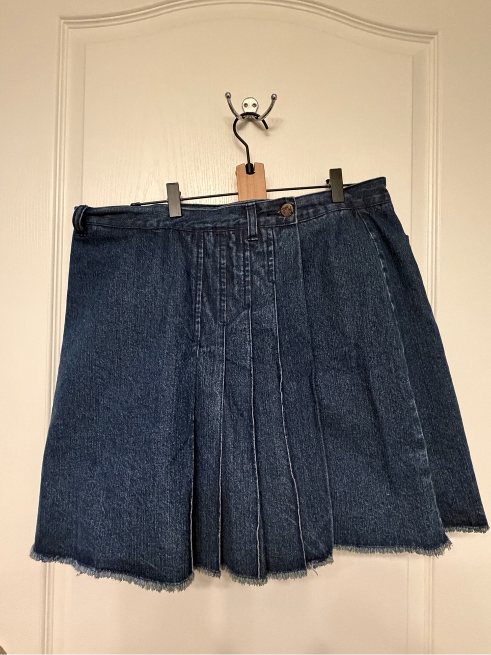 VTG Venezia Dark Blue Denim Pleated Mini Skort -16